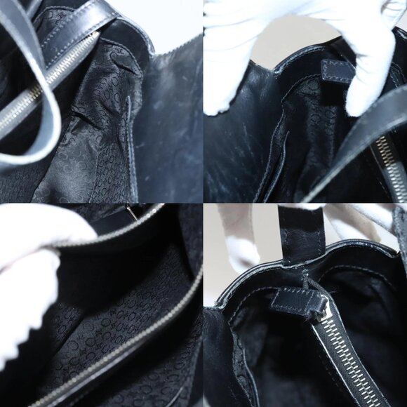 CELINE C Macadam Canvas Hand Bag Black Silver Auth bs24420 - Picture 13 of 15